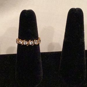 Gold tone cubic zirconia ring